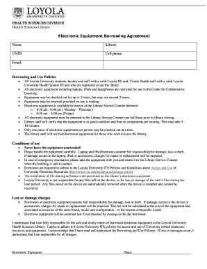 Electronic Equipment Borrowing Agreement