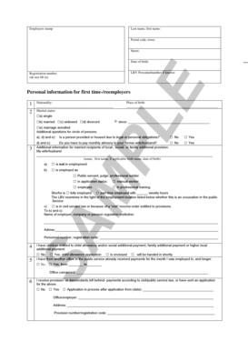 German Employment Information Form