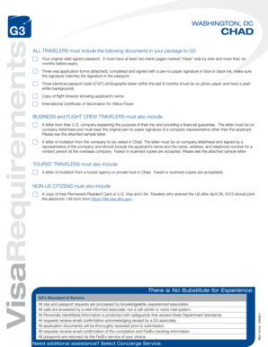 Chad Visa Application Package