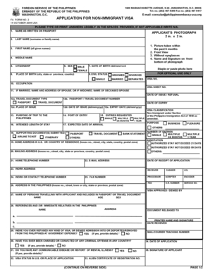 Philippines Non-Immigrant Visa Application