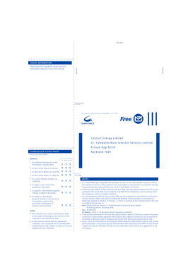 Contact Energy Shareholder Proxy Form