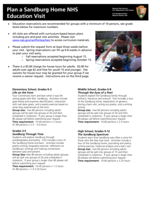 Carl Sandburg Home Education Visit Request Form