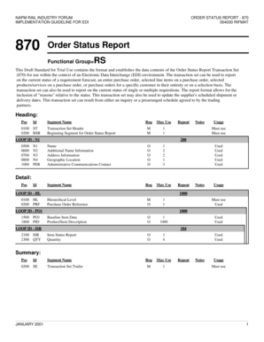 ORDER STATUS REPORT - 870 - railcis