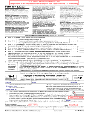 Form W-4 (2012) Employee's Withholding Allowance Certificate