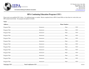 IIPA Continuing Education Program CEU Form