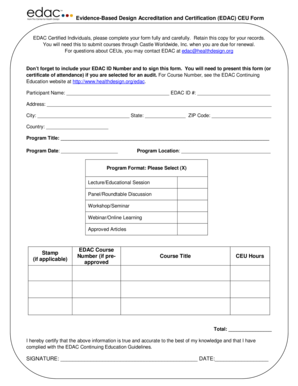 EDAC CEU Form