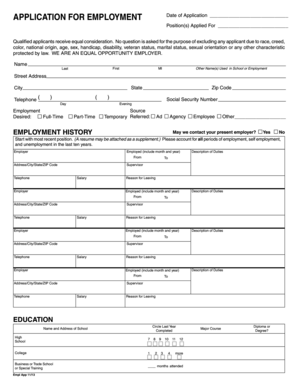 Employment Application Form