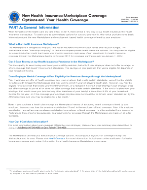 Health Insurance Marketplace Coverage Options Notice