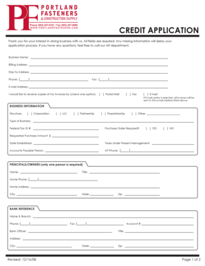 Credit Application Form