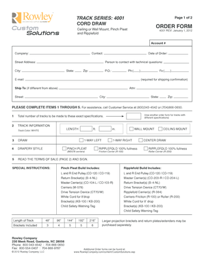 Cord Draw Order Form 4001