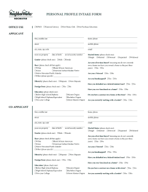 Personal Profile Intake Form