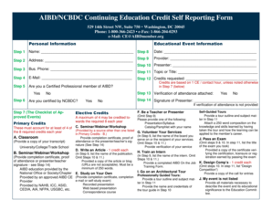 AIBD Continuing Education Credit Self Report Form