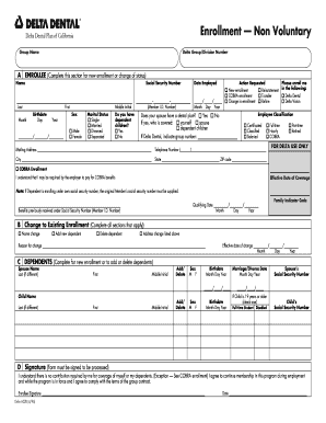 Delta Dental Enrollment Form