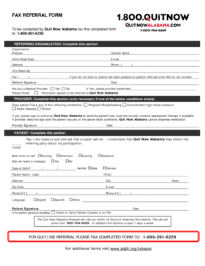 Quit Now Alabama Fax Referral Form