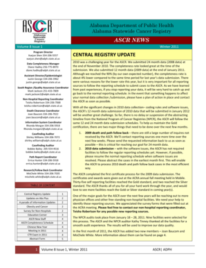 Alabama Statewide Cancer Registry Reporting Form