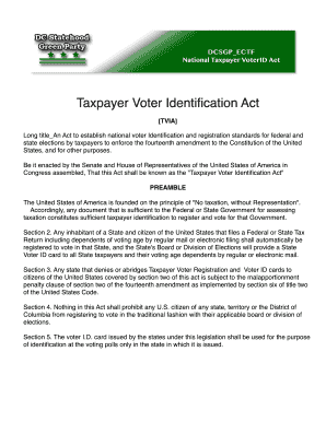Schedule TVID Taxpayer Voter Registration Form