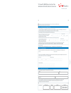 TUI Travel Buy As You Earn Plan Application Form