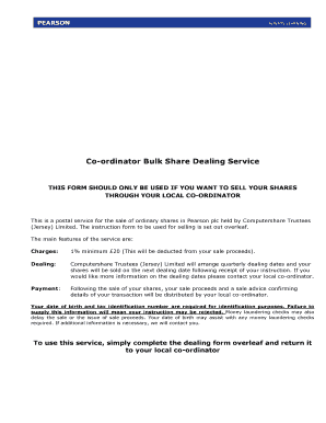 Pearson Share Sale Form