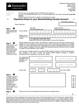 Santander Nominee Service Dividend Mandate Form