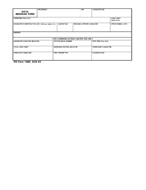 DD Form 1392 Message Form