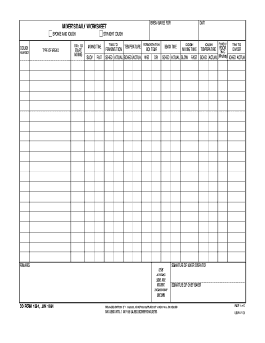Mixer's Daily Worksheet for Bread Baking