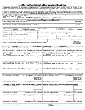 Uniform Residential Loan Application
