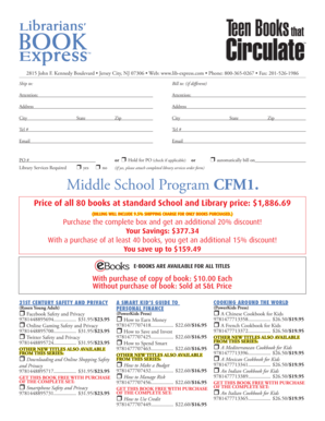 Librarians' Book Express Order Form
