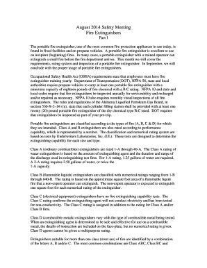 Fire Extinguisher Safety Training and Test