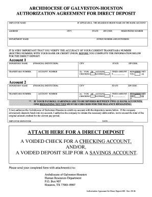Authorization Agreement for Direct Deposit