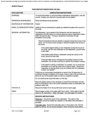 Concomitant Medication Log