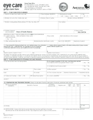 Ameritas Eye Care Group Claim Form