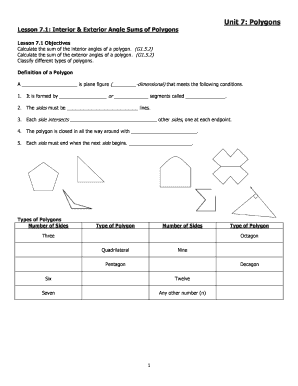 Lesson 7.1 Polygons Worksheet