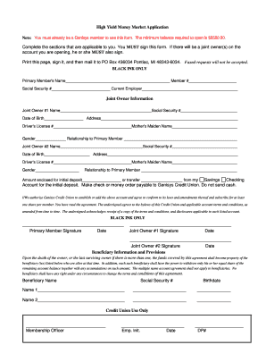 High Yield Money Market Application