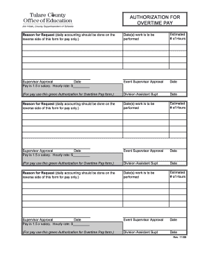 Authorization for Overtime Pay