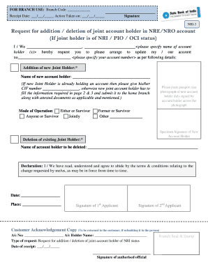 NRI Joint Account Holder Request Form