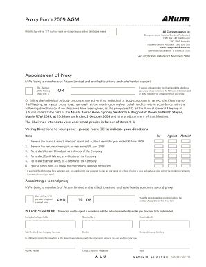 Proxy Form 2009 AGM