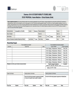 Erasmus+ Student Mobility Study Proposal