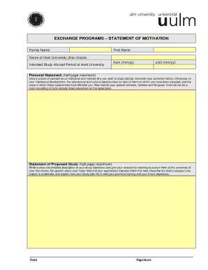 Exchange Programs Statement of Motivation