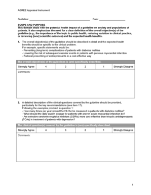 AGREE Appraisal Instrument