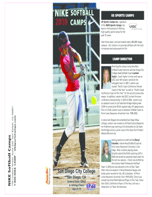 Nike Softball Camp Application Form