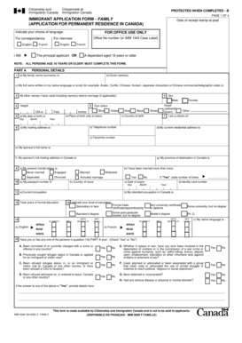 Immigrant Application Form - Family