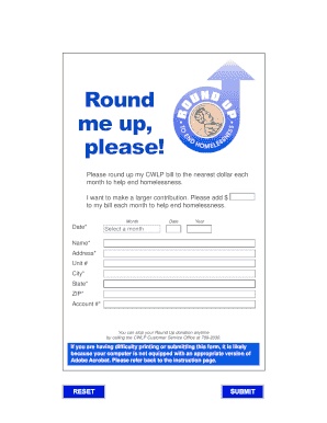 Round Up Donation Form
