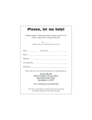 Project RELIEF Donation Form