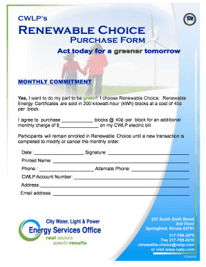 Renewable Choice Purchase Form