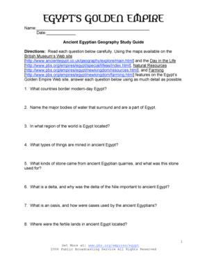 Ancient Egyptian Geography Study Guide