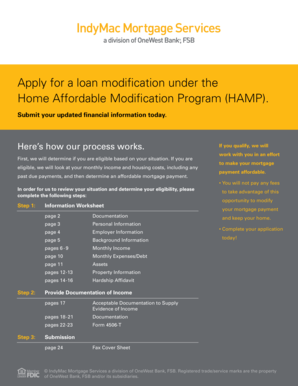 Home Affordable Modification Program Application