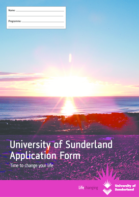 University of Sunderland Application Form