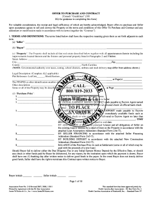 North Carolina Offer to Purchase and Contract