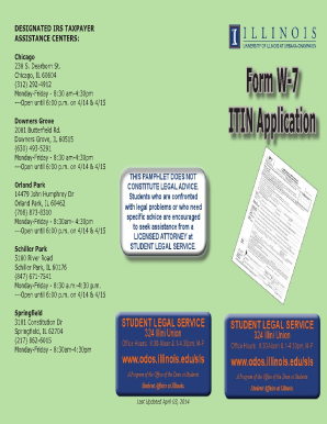 IRS Form W-7 ITIN Application