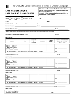 Late Course Change Form